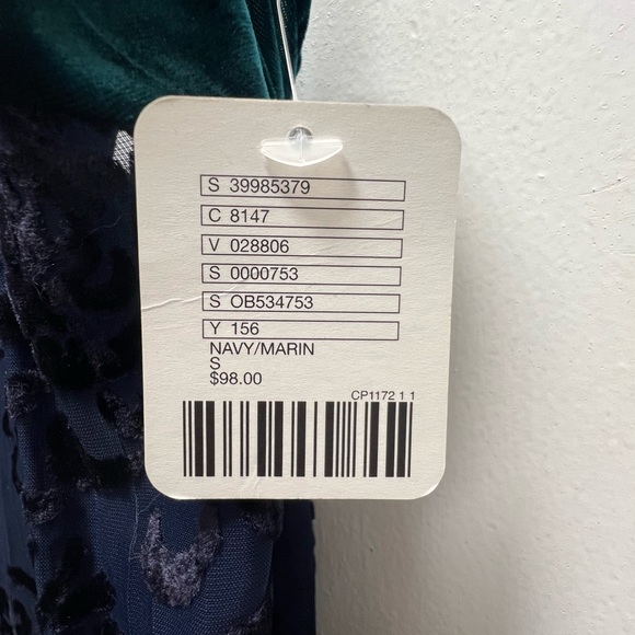 Free People Velvet Midi Dress - Blue and Green with Floral details - Picture 7 of 7